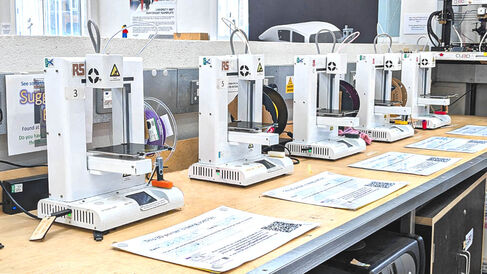 RS Pro IdeaWerk 3D Printers in a row