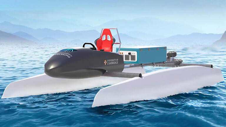 Electric Powered Catamaran on water