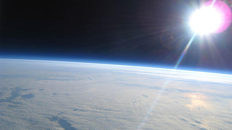 The top of the Earth's atmosphere from space